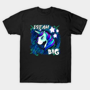 Dream Big - Cute Unicorn Abstract Stars T-Shirt